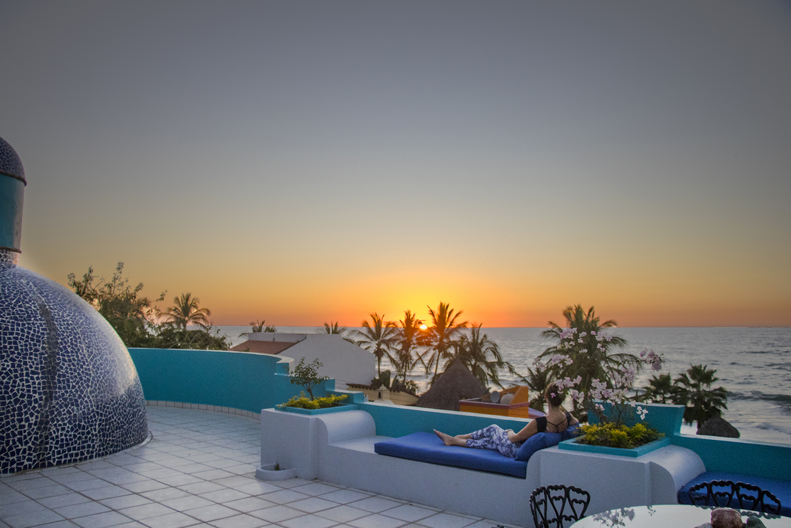 Terrace at Casa Aqua Bella - Vacation Rental - San Pancho, Nayarit, Mexico